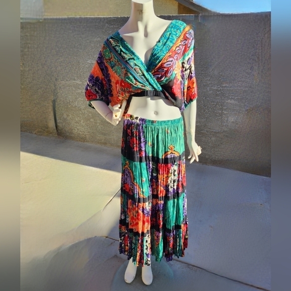 RARE VINTAGE Gypsy Boho‎ Skirt Set - Picture 1 of 10